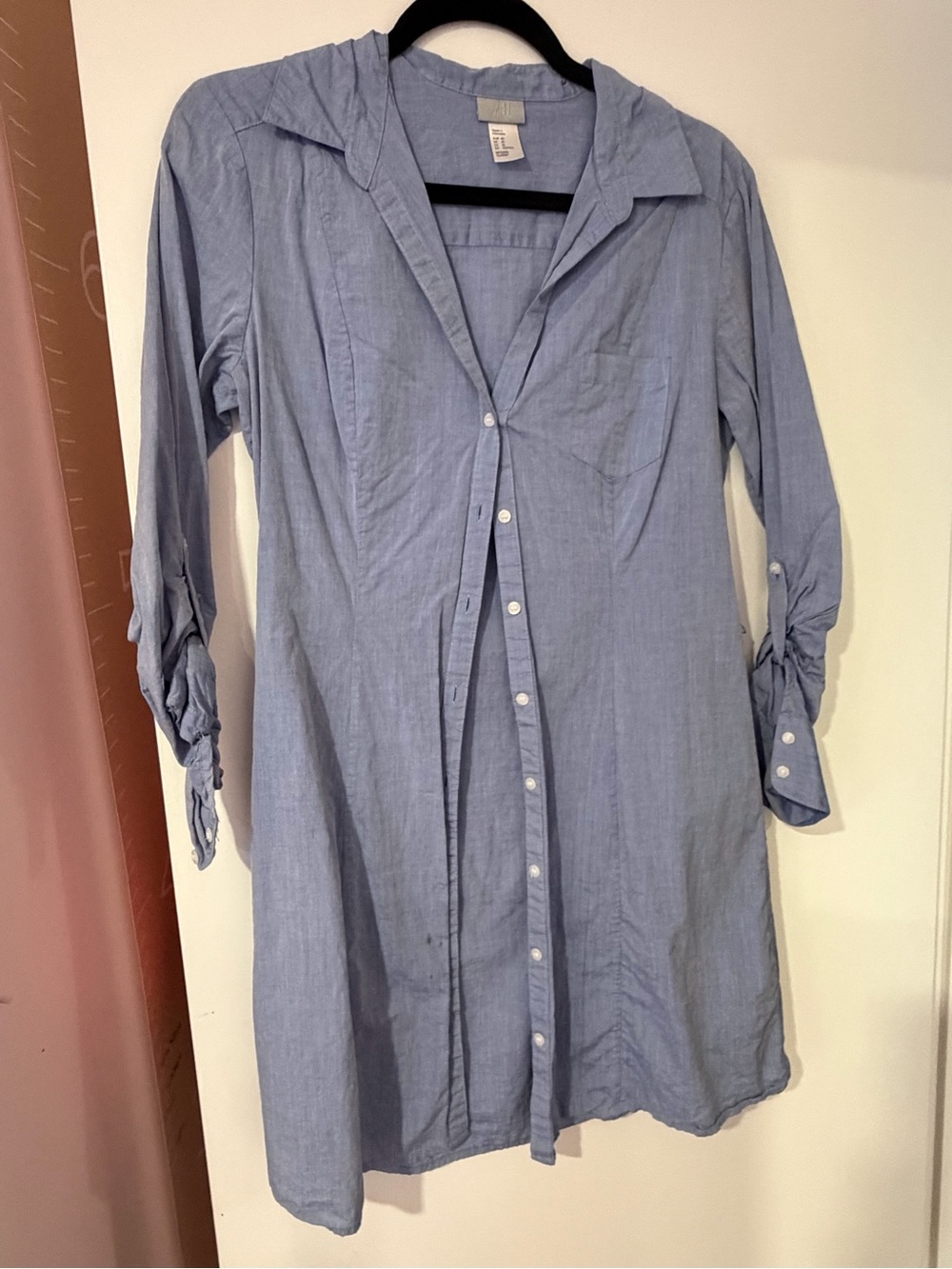 H&M Light Blue Casual Longline Button-Down Shirt